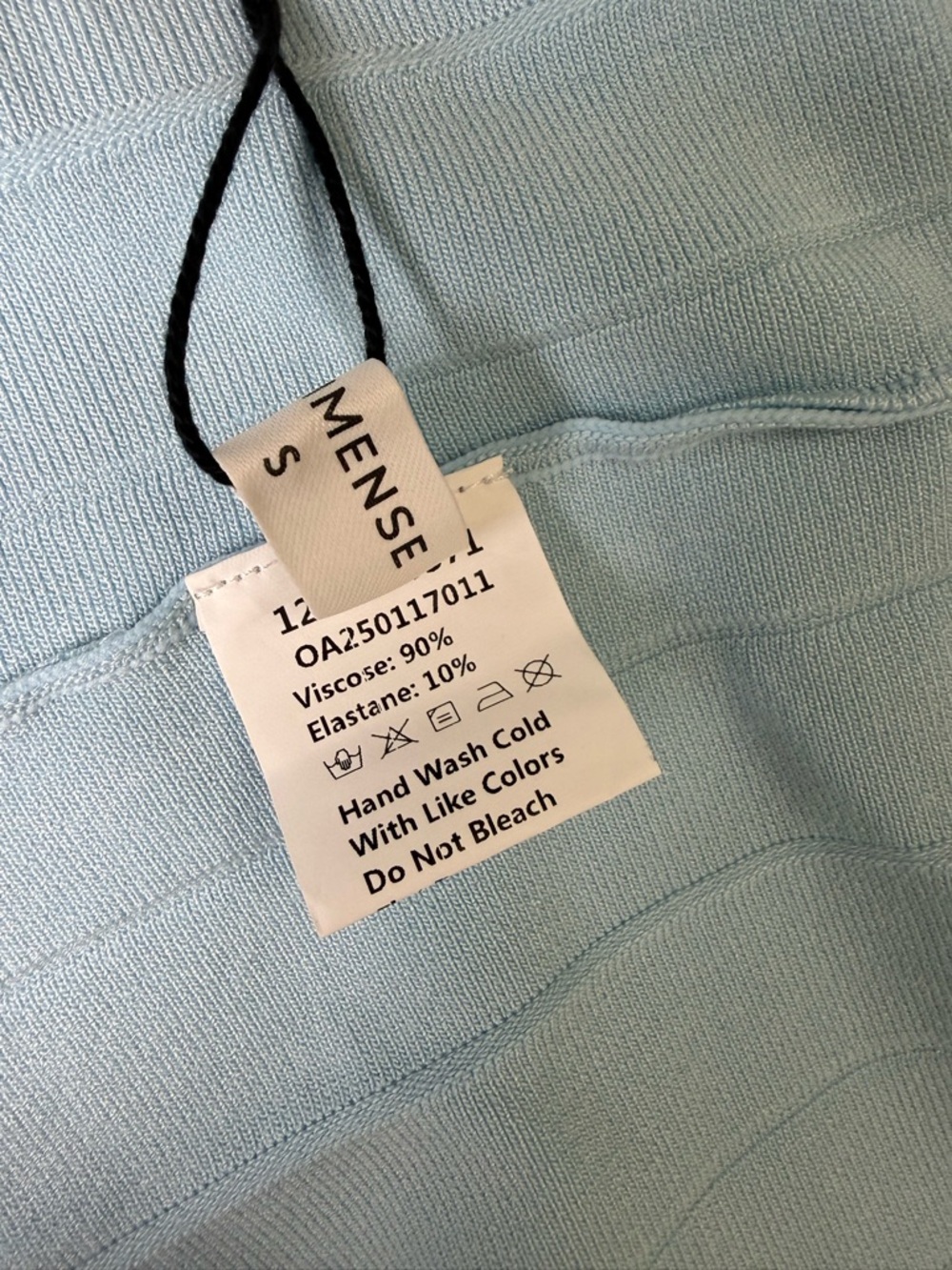 Commense Square Neck Ribbed Knit Pleated Midi Dress Light Blue Small NWT - Picture 8 of 9